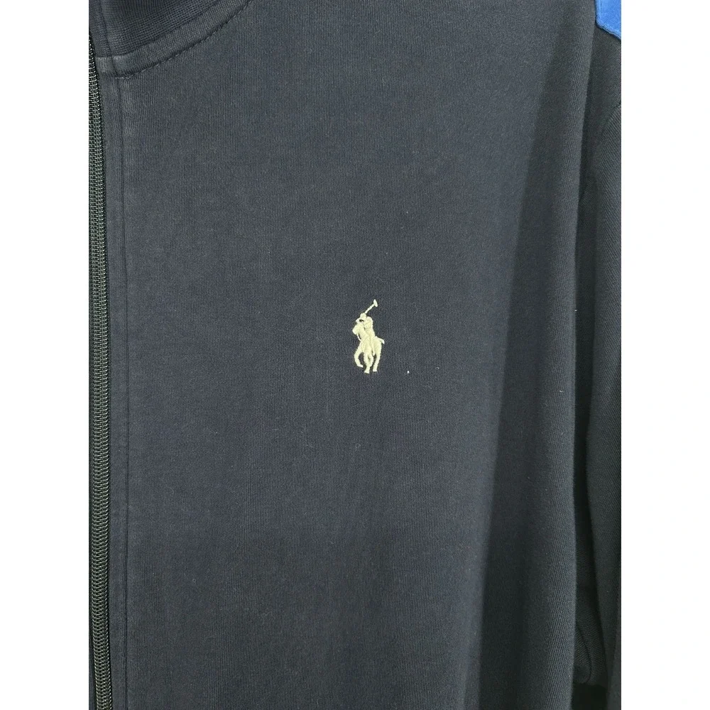 Polo Ralph Lauren Performance Track Jacket Mens XL Striped Navy Blue Full Zip Up